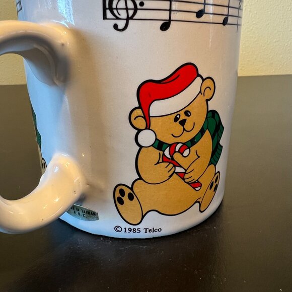 Lot of 2 Vtg Musical Notes & Teddy Bear Ceramic Mugs ~ Plays It’s a Small World - Picture 11 of 14